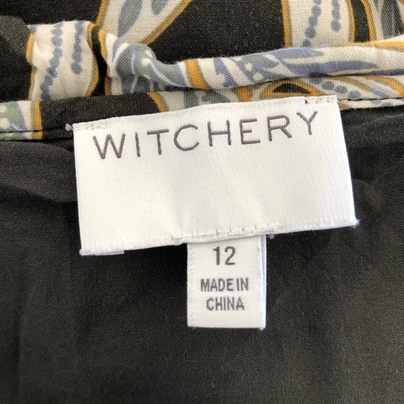 Witchery tropical botanical earth print high low hem viscose midi dress - Picture 7 of 9